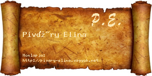 Piváry Elina névjegykártya